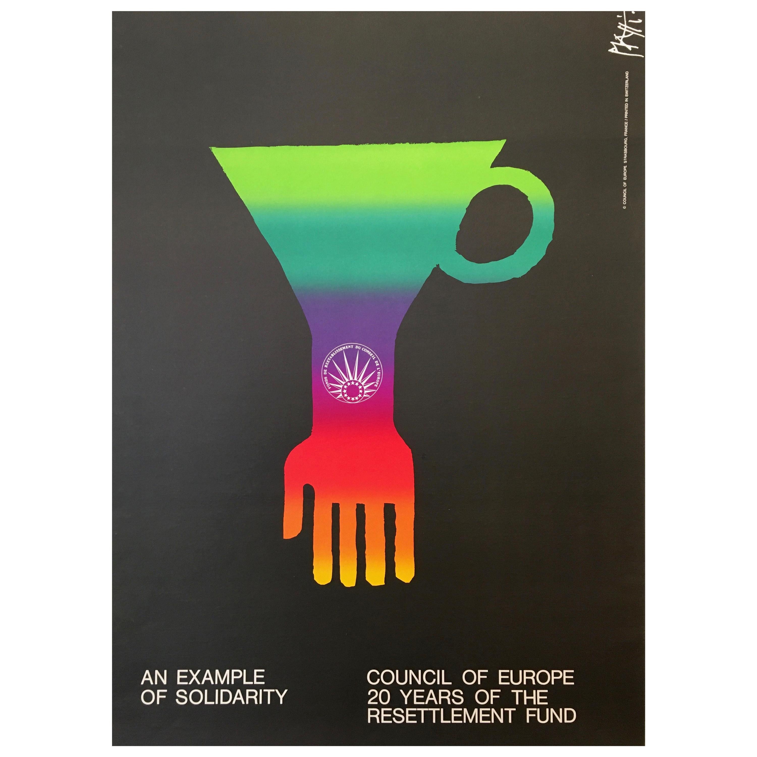 'An Example of Solidarity - Council of Europe' Original Vintage Poster by Piatti
