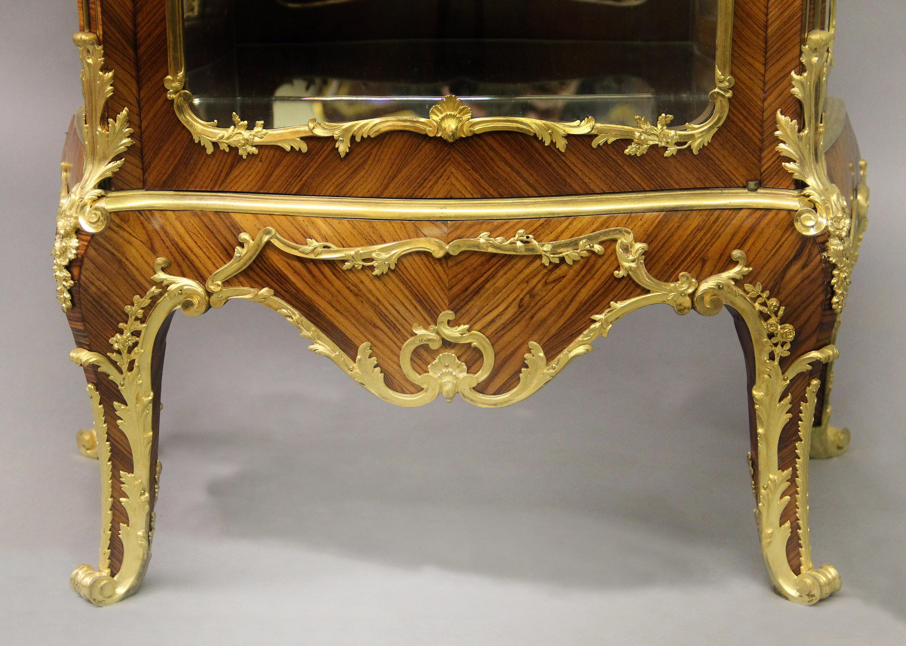 French Excellent Late 19th Century Gilt Bronze Mounted Vitrine by Joseph Zwiener