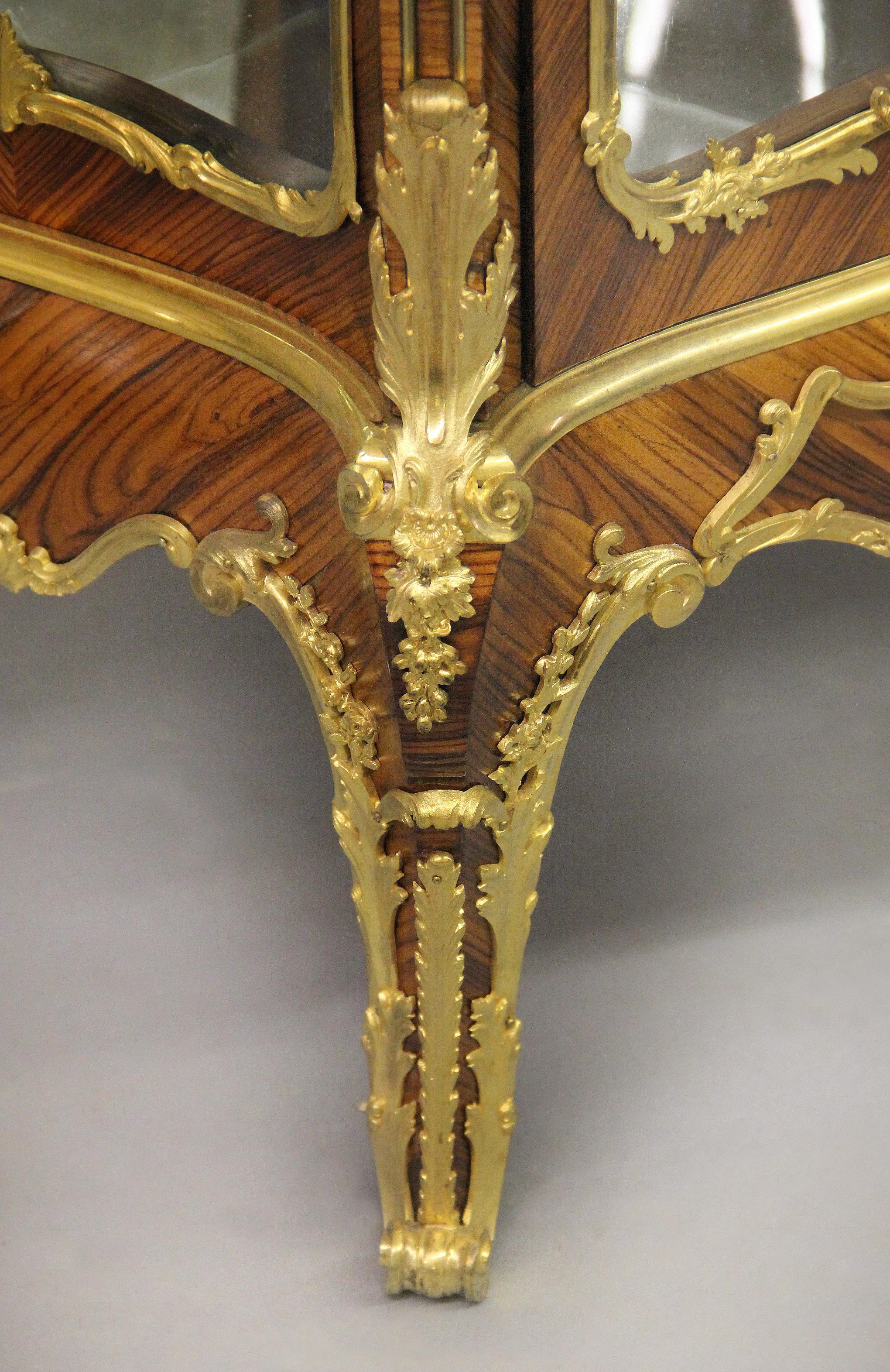Excellent Late 19th Century Gilt Bronze Mounted Vitrine by Joseph Zwiener In Good Condition In Long Island City, NY