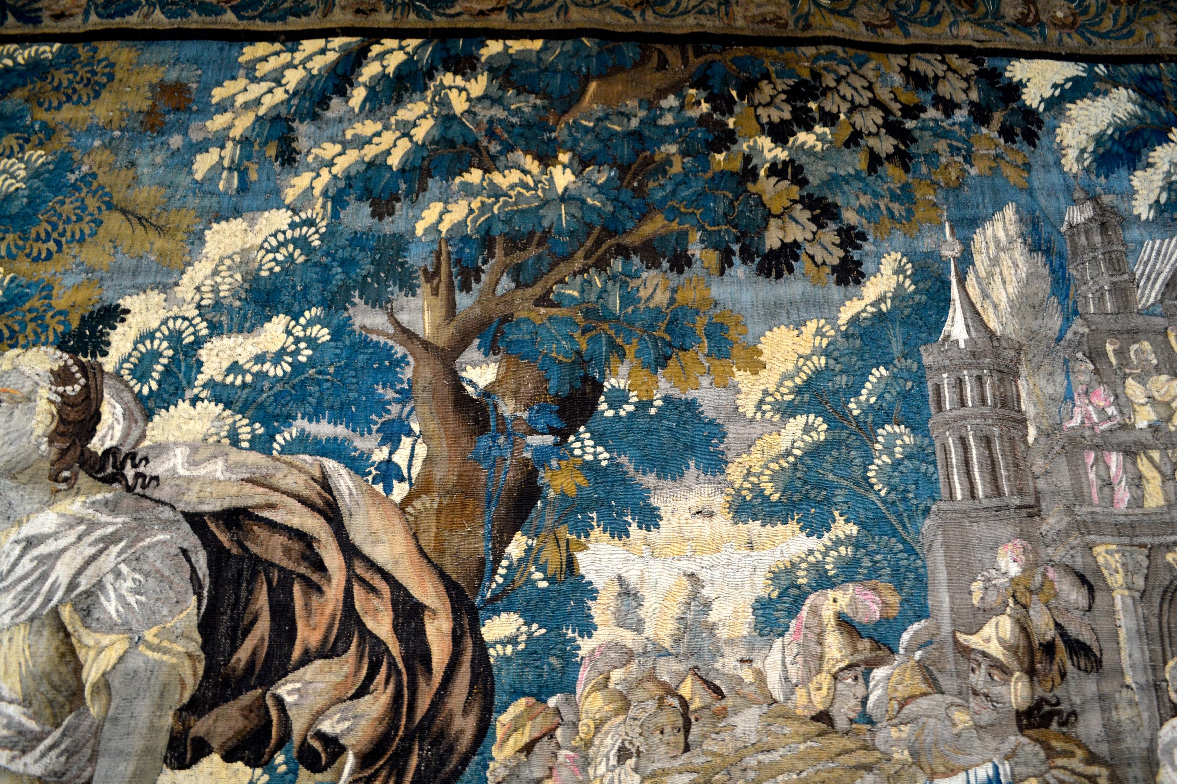 Wool Exceptional 17th Century Flemish Verdure and Mythological Tapestry For Sale