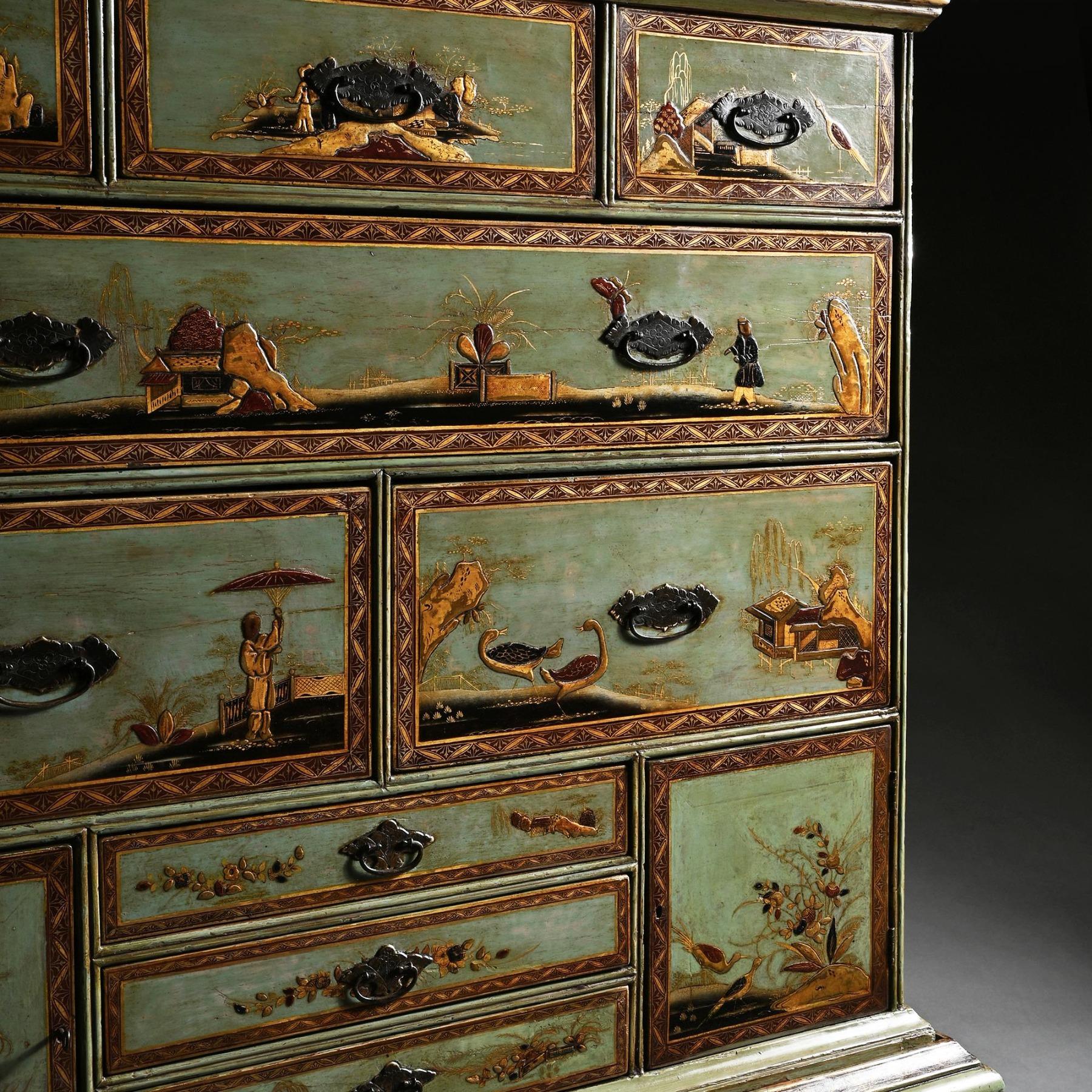 Late 18th Century An Exceptional 18th Century Japanned Chest on Stand With Important Provenance For Sale