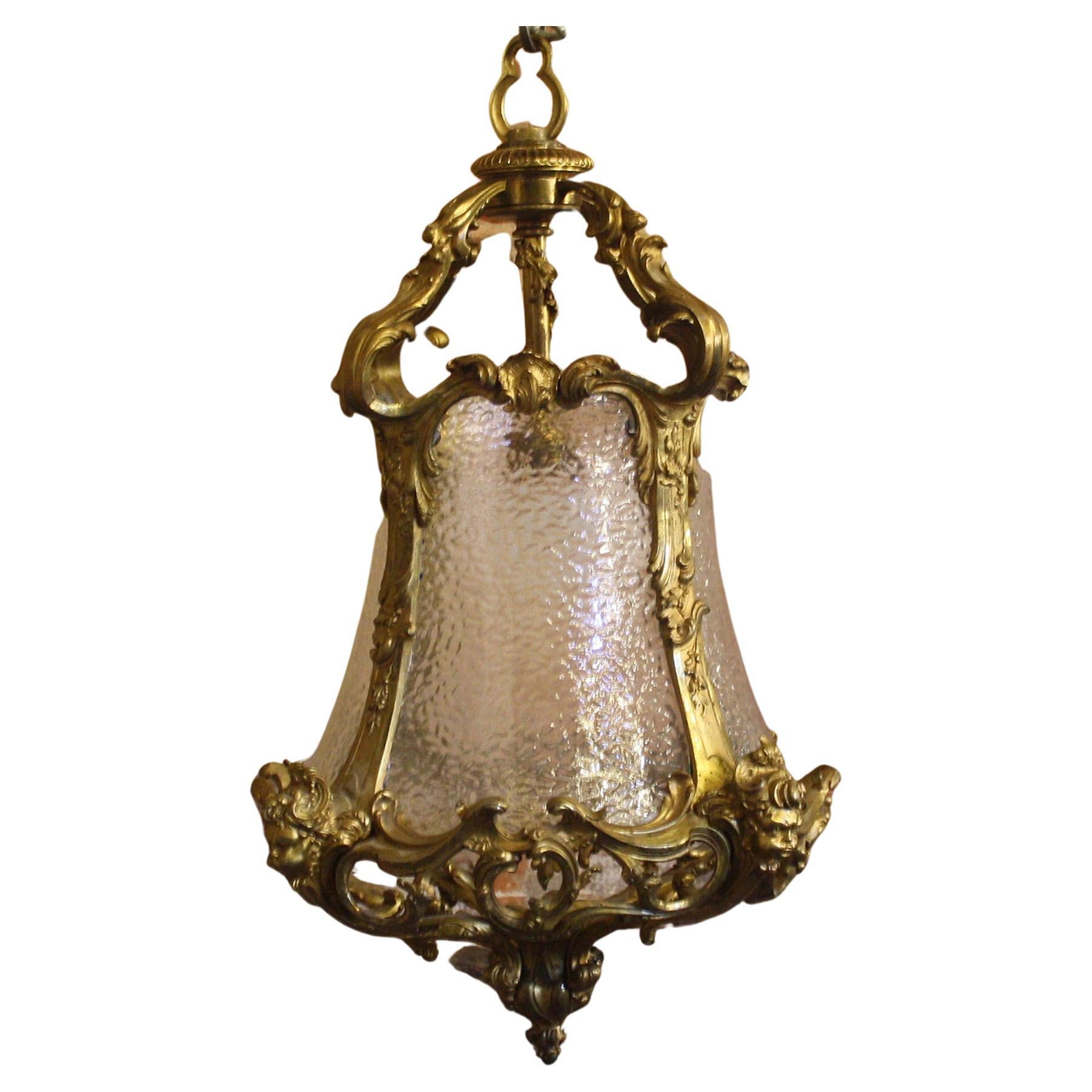 Exceptional 19th Century Antique Lantern with Cherub Heads