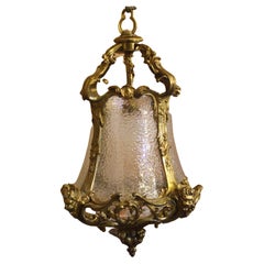 Exceptionnelle lanterne ancienne du 19ème siècle avec têtes de chérubins