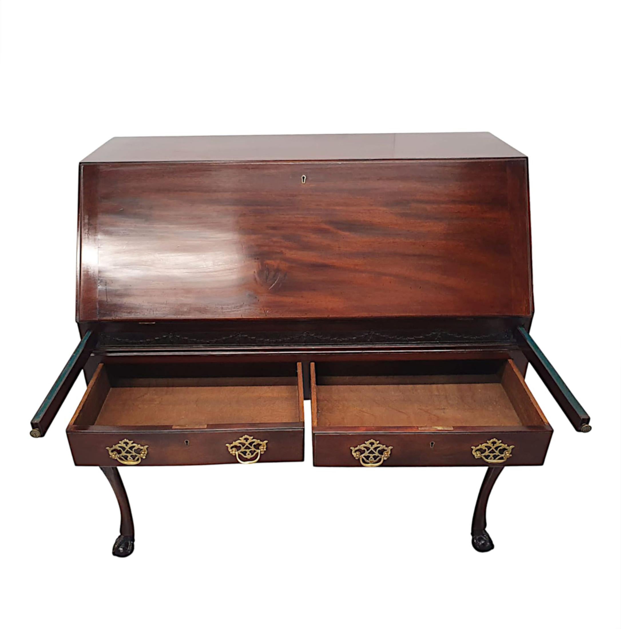An Exceptional 19th Century Irish Fall Front Bureau by Butlers of Dublin For Sale 3