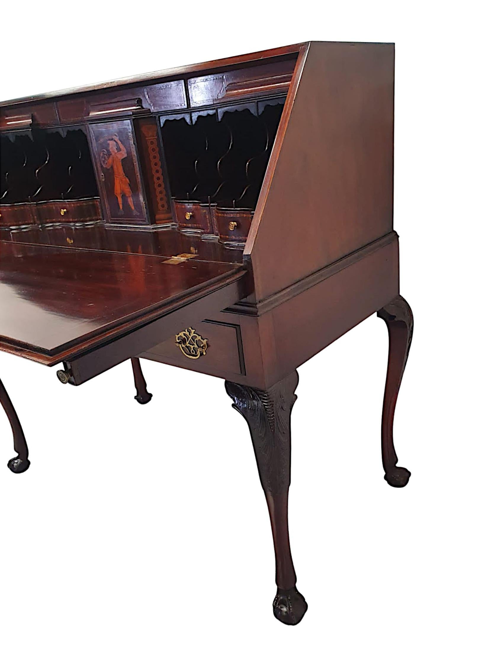 An Exceptional 19th Century Irish Fall Front Bureau by Butlers of Dublin For Sale 4
