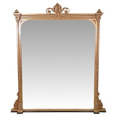 Exceptional 19th Century Large Size Giltwood Overmantle Mirror