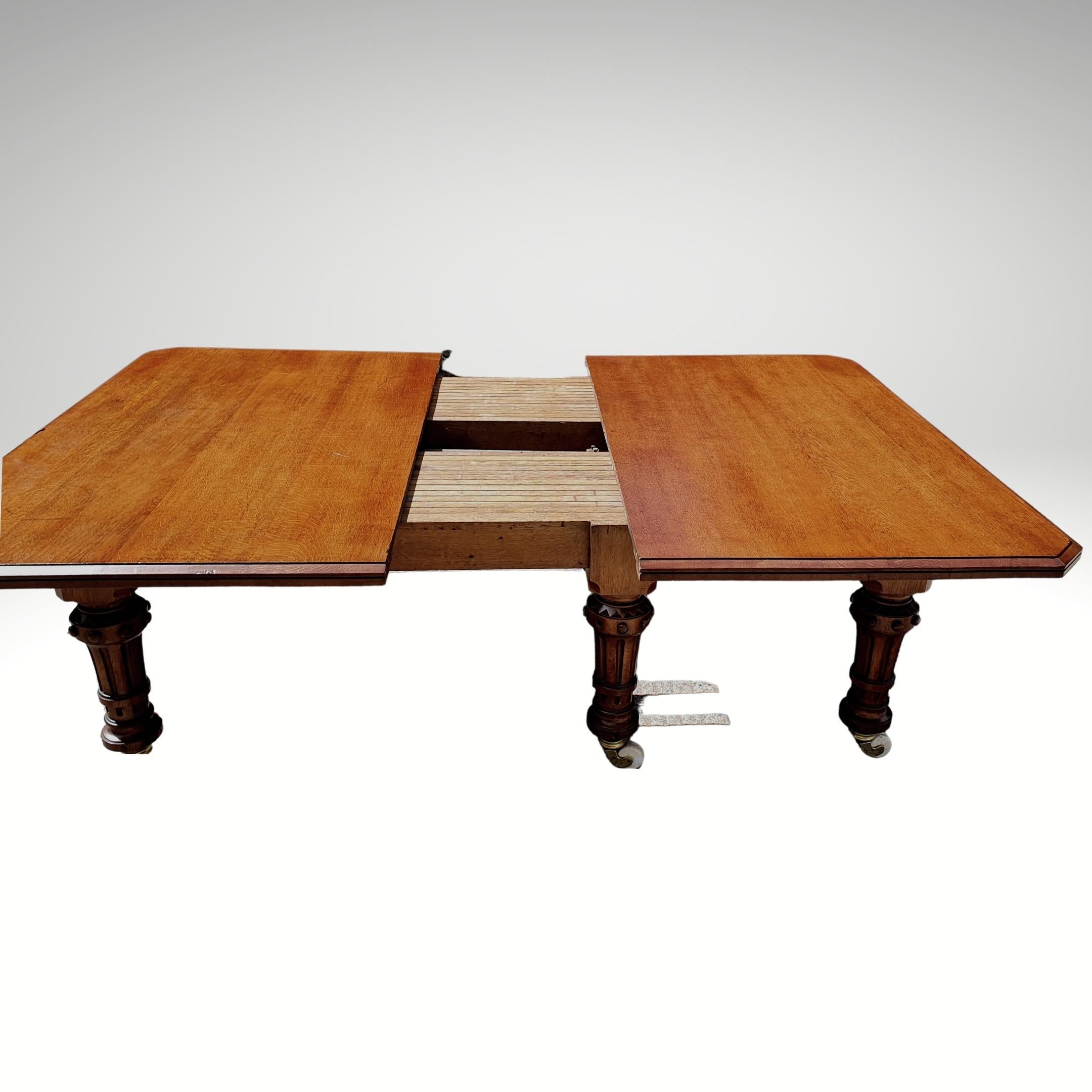 Exceptional 19th Century Oak Country House / Castle Dining Table by Strahan 3