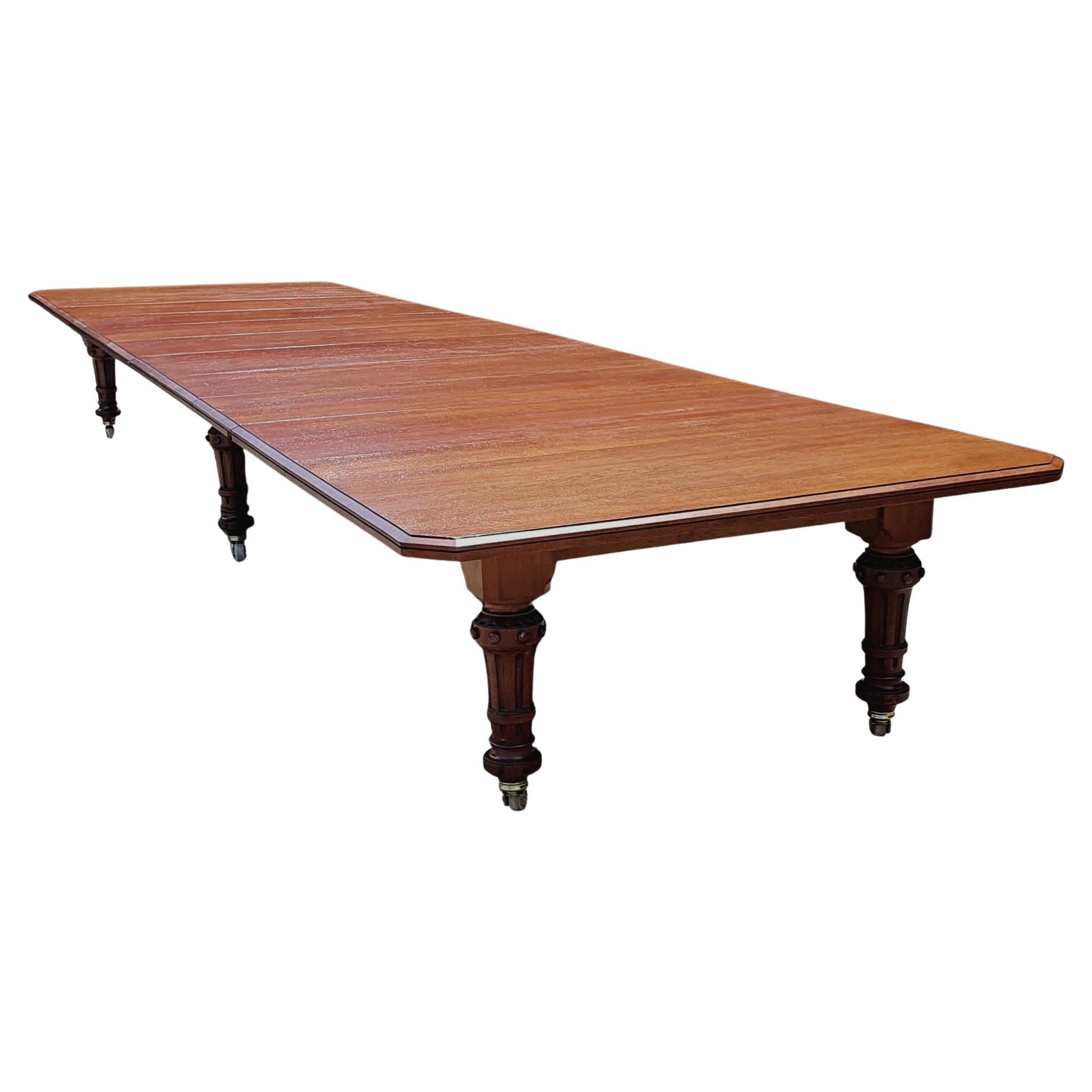 Exceptional 19th Century Oak Country House / Castle Dining Table by Strahan