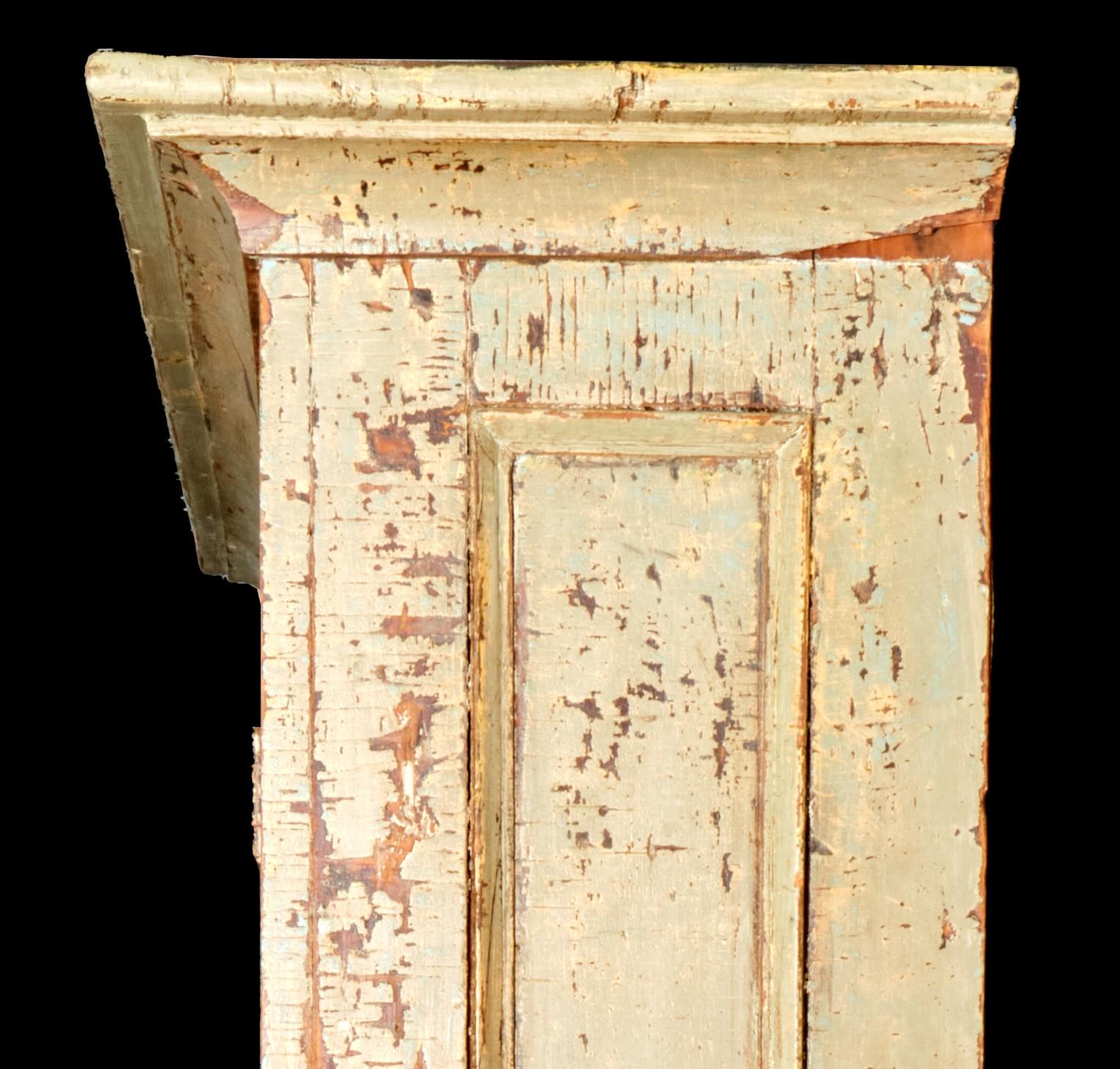 An Exceptional 19th Century Two Part Painted Pine Cupboard, Canada Circa 1820 10