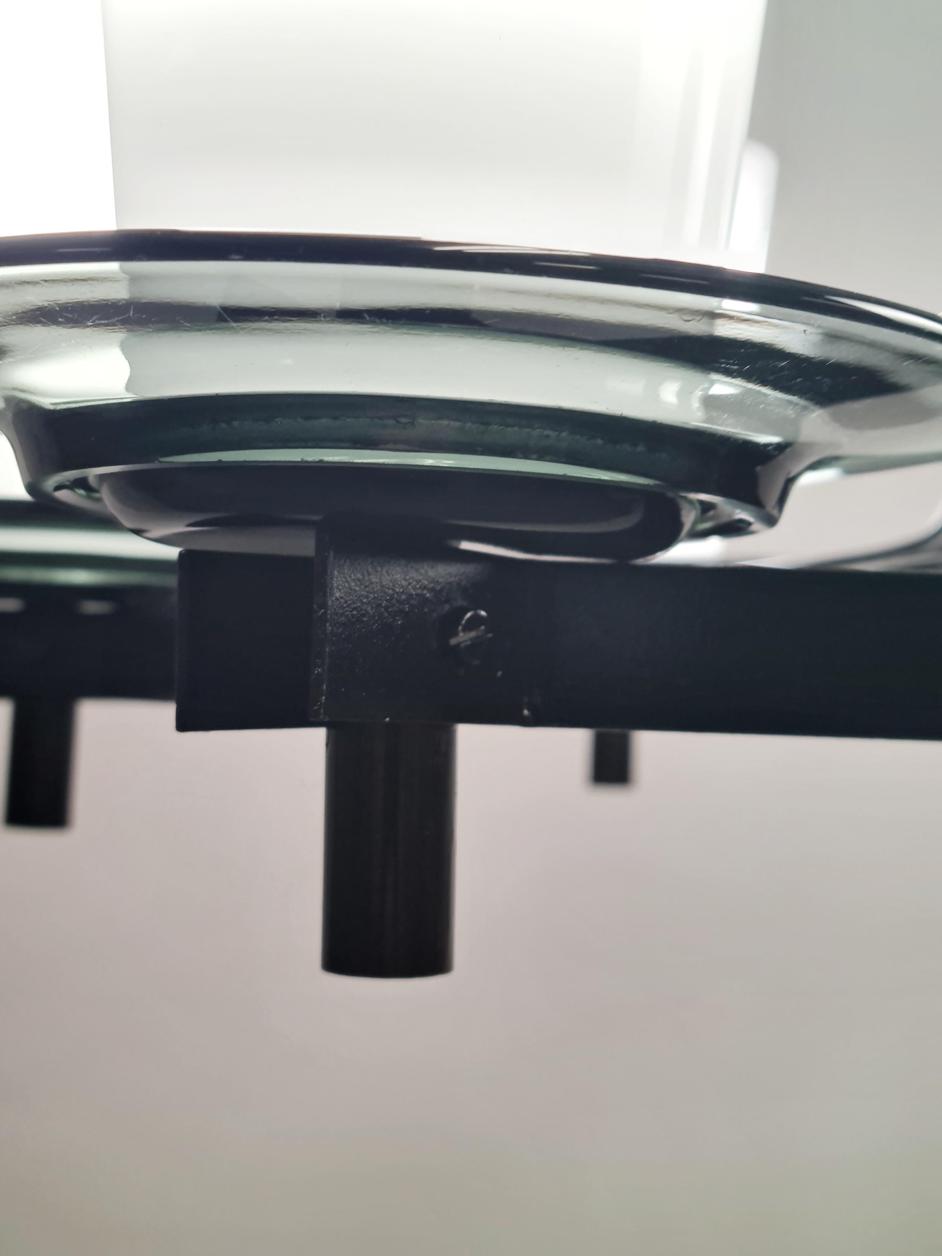 Mid-Century Modern Idman Ceiling Lamp in Black & Opaline, Maria Lindemann, 1950s 4