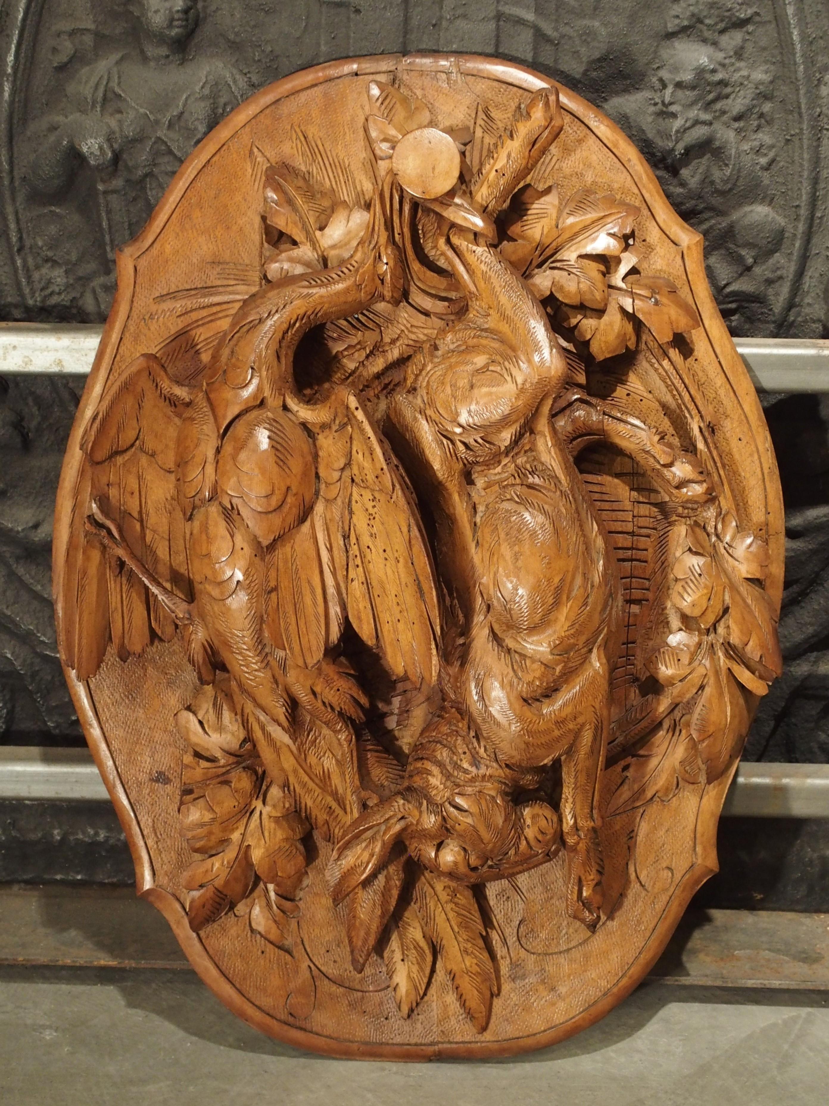 Exceptional Antique French Trophy Carving with Rabbit and Bird, circa 1830 10