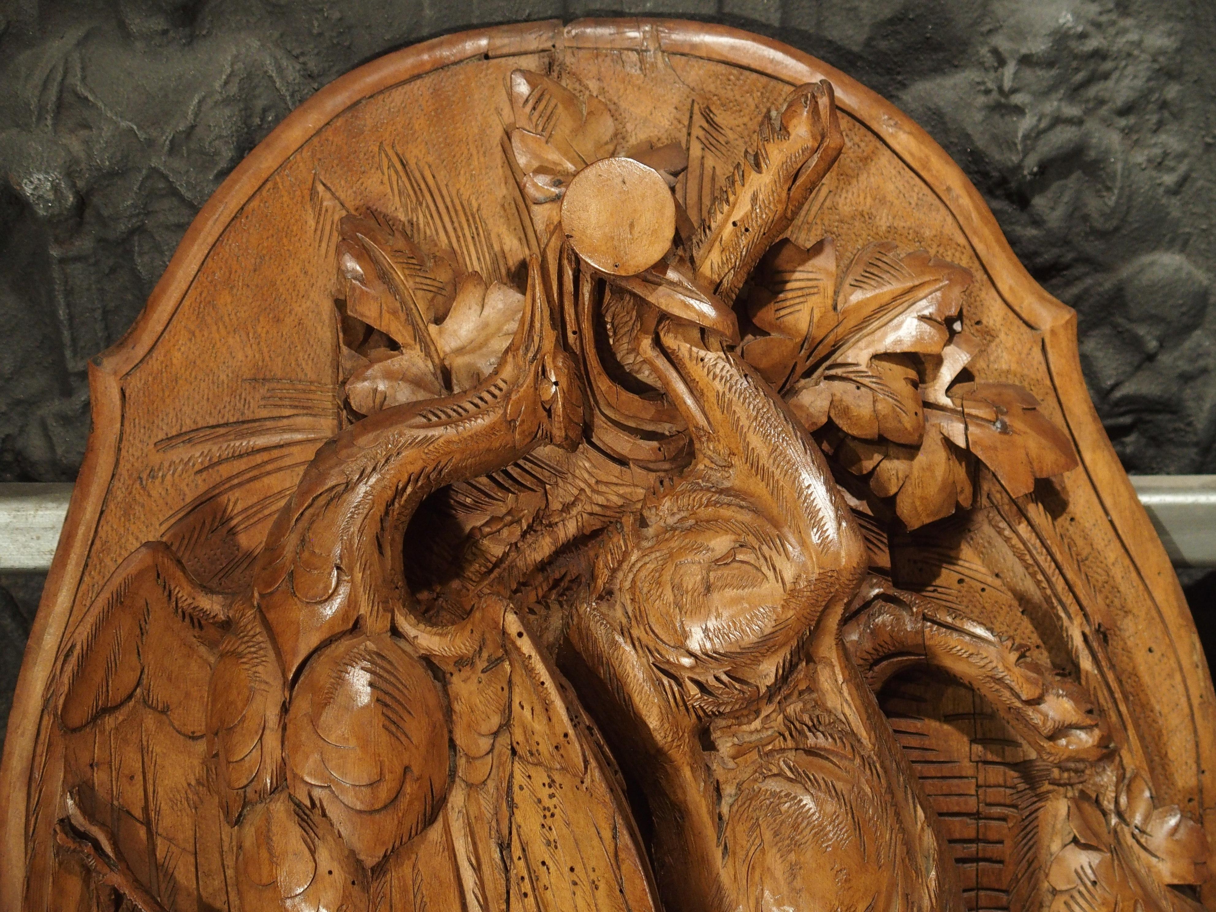 Exceptional Antique French Trophy Carving with Rabbit and Bird, circa 1830 1