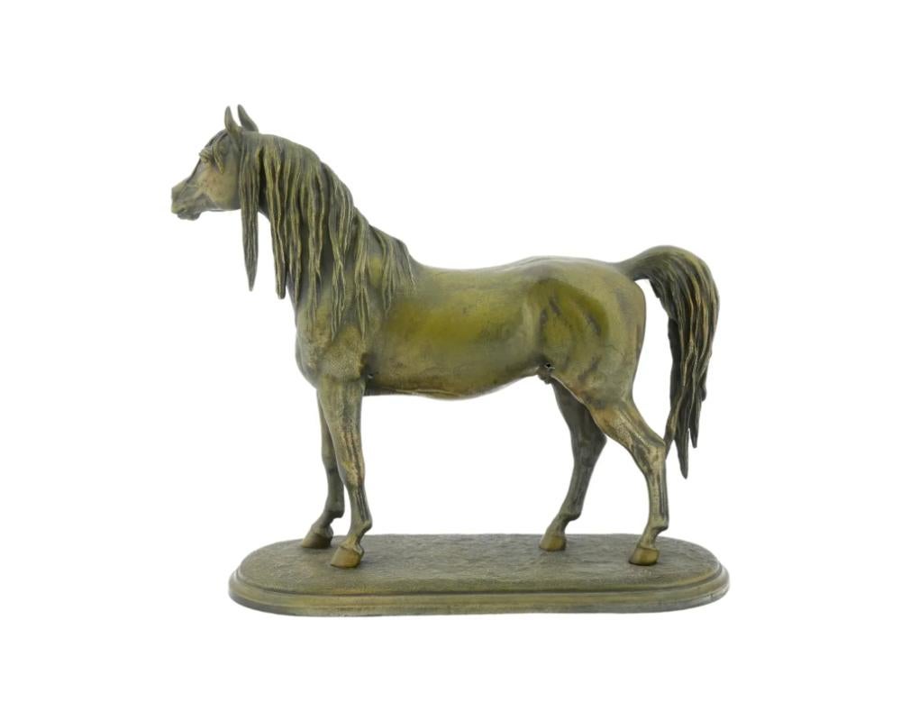 Eccezionale scultura di stallone in bronzo di cavallo arabo, attribuita a Christophe In condizioni buone in vendita a New York, NY