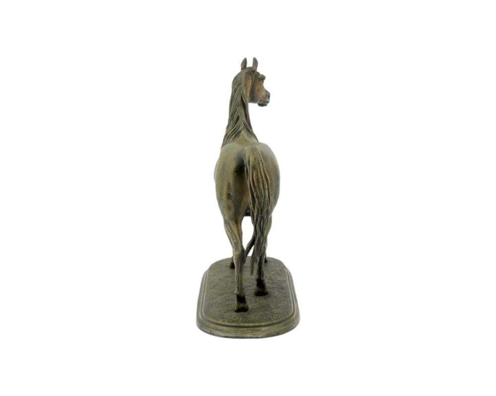 XIX secolo Eccezionale scultura di stallone in bronzo di cavallo arabo, attribuita a Christophe in vendita
