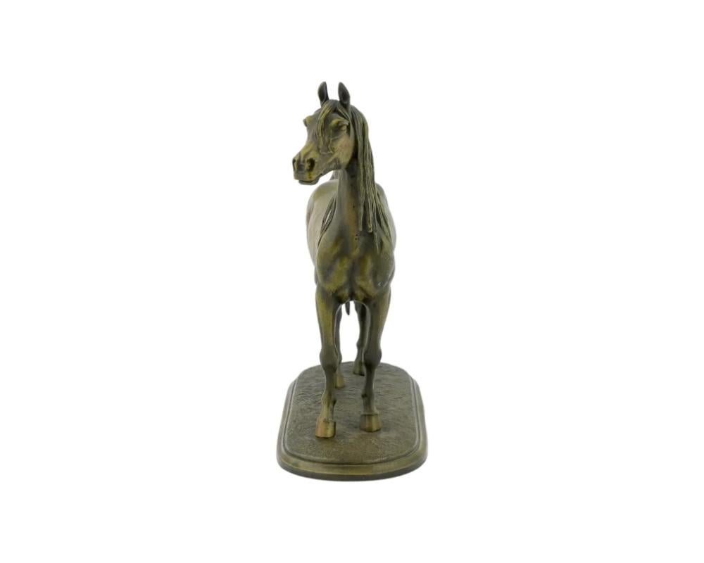 Bronzo Eccezionale scultura di stallone in bronzo di cavallo arabo, attribuita a Christophe in vendita