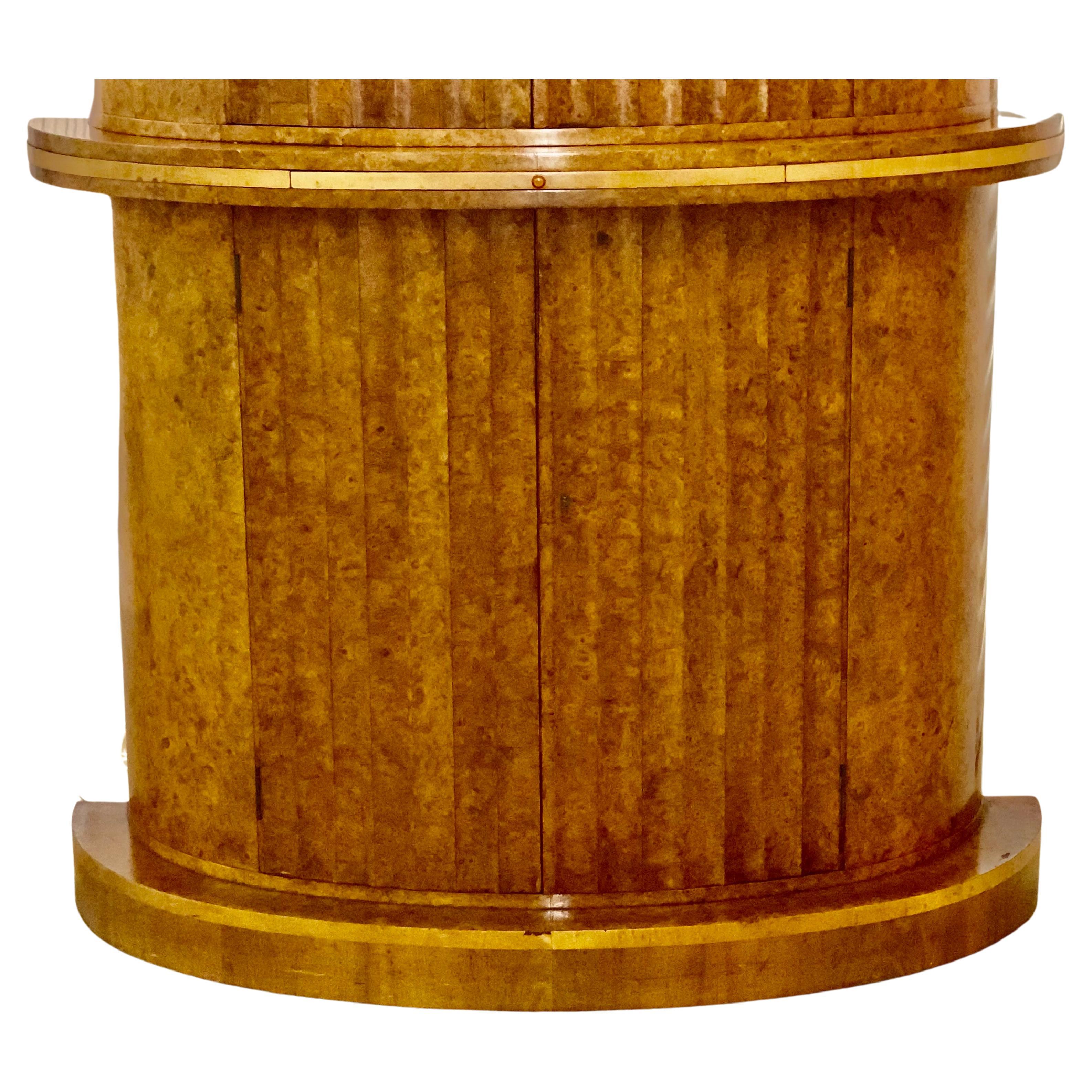 Mueble Bar Art Decó semicircular de arce rubio by H&L Epstein en venta 1