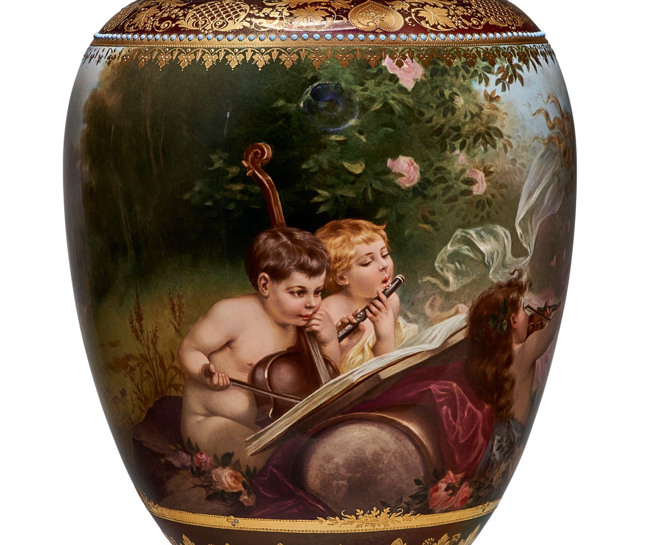 An Exceptional Berlin KPM Iridescent Jeweled Porcelain Vase 