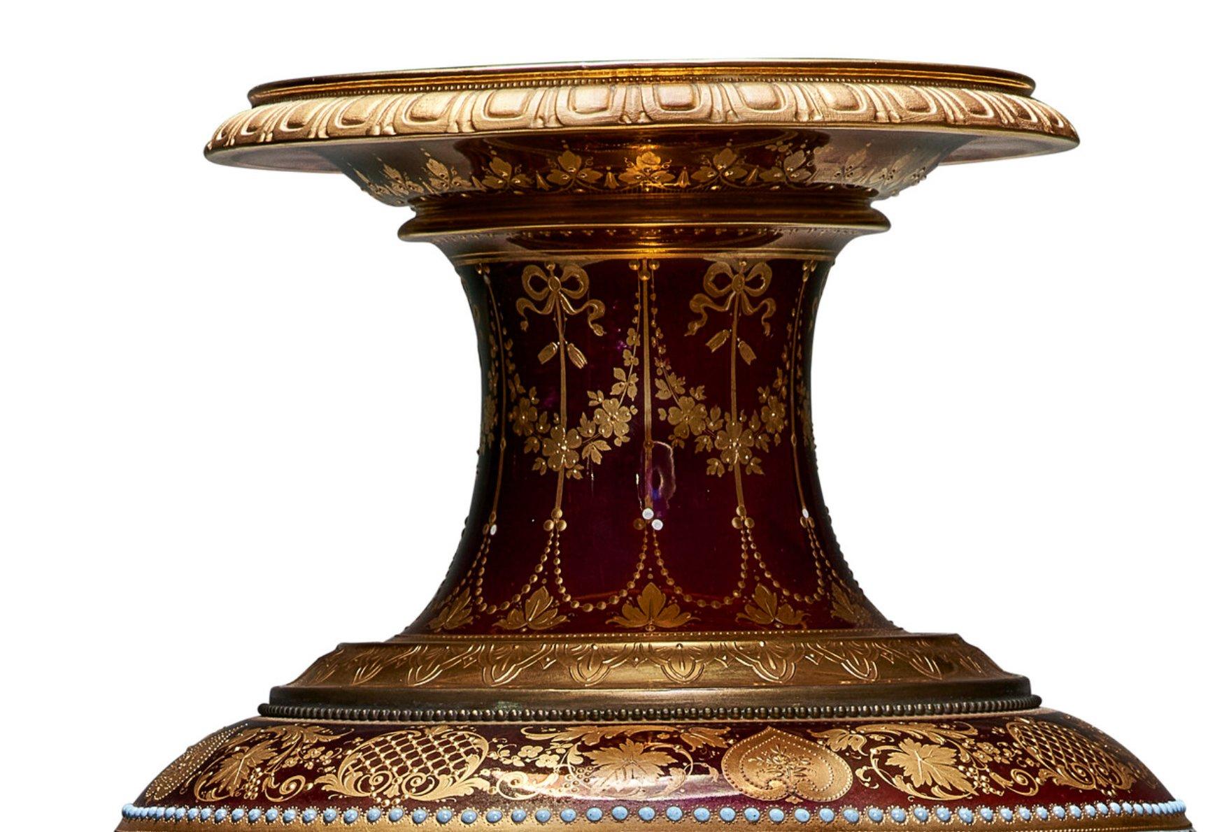An Exceptional Berlin KPM Iridescent Jeweled Porcelain Vase 