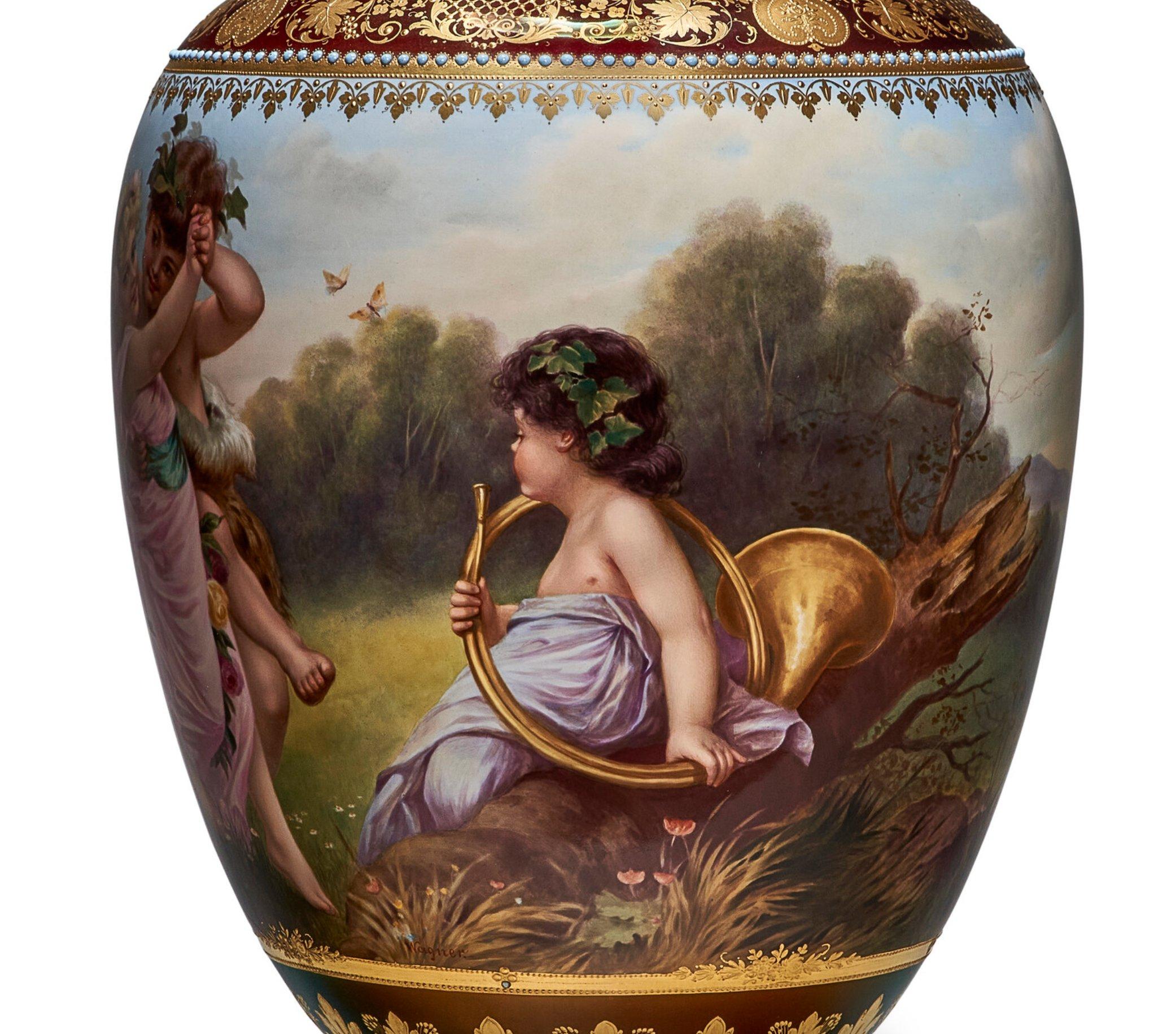 An Exceptional Berlin KPM Iridescent Jeweled Porcelain Vase 