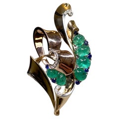 Exceptionnelle broche sur mesure de la fin des années 1930 au début des années 1940, créée par Tra...