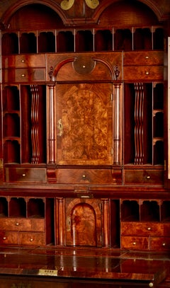 An Exceptional Burl Walnut Bureau Bookcase
