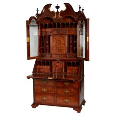 An Exceptional Burl Walnut Bureau Bookcase