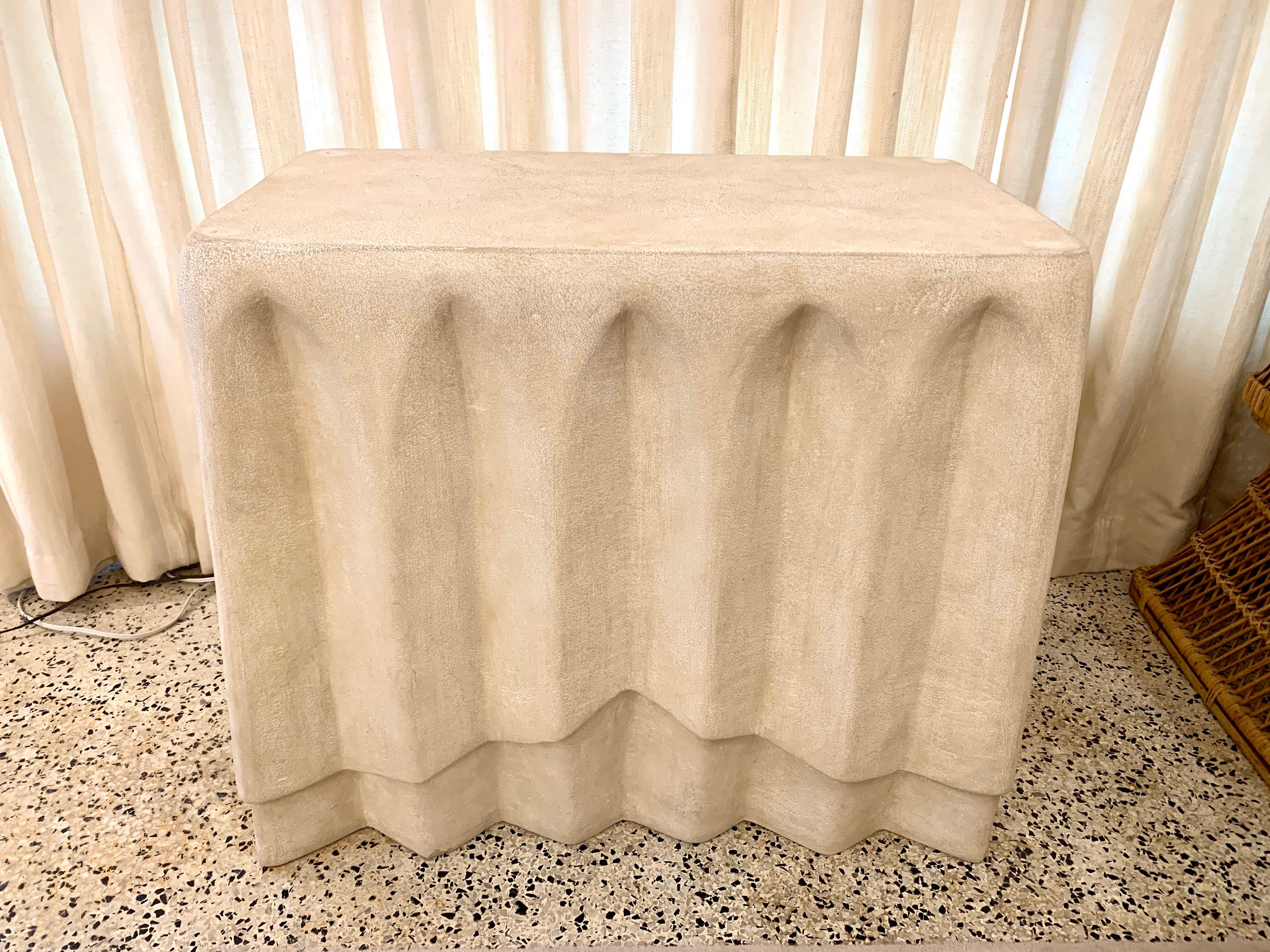 Mid-Century Modern Exceptional Draped Heavy Plaster Console For Sale