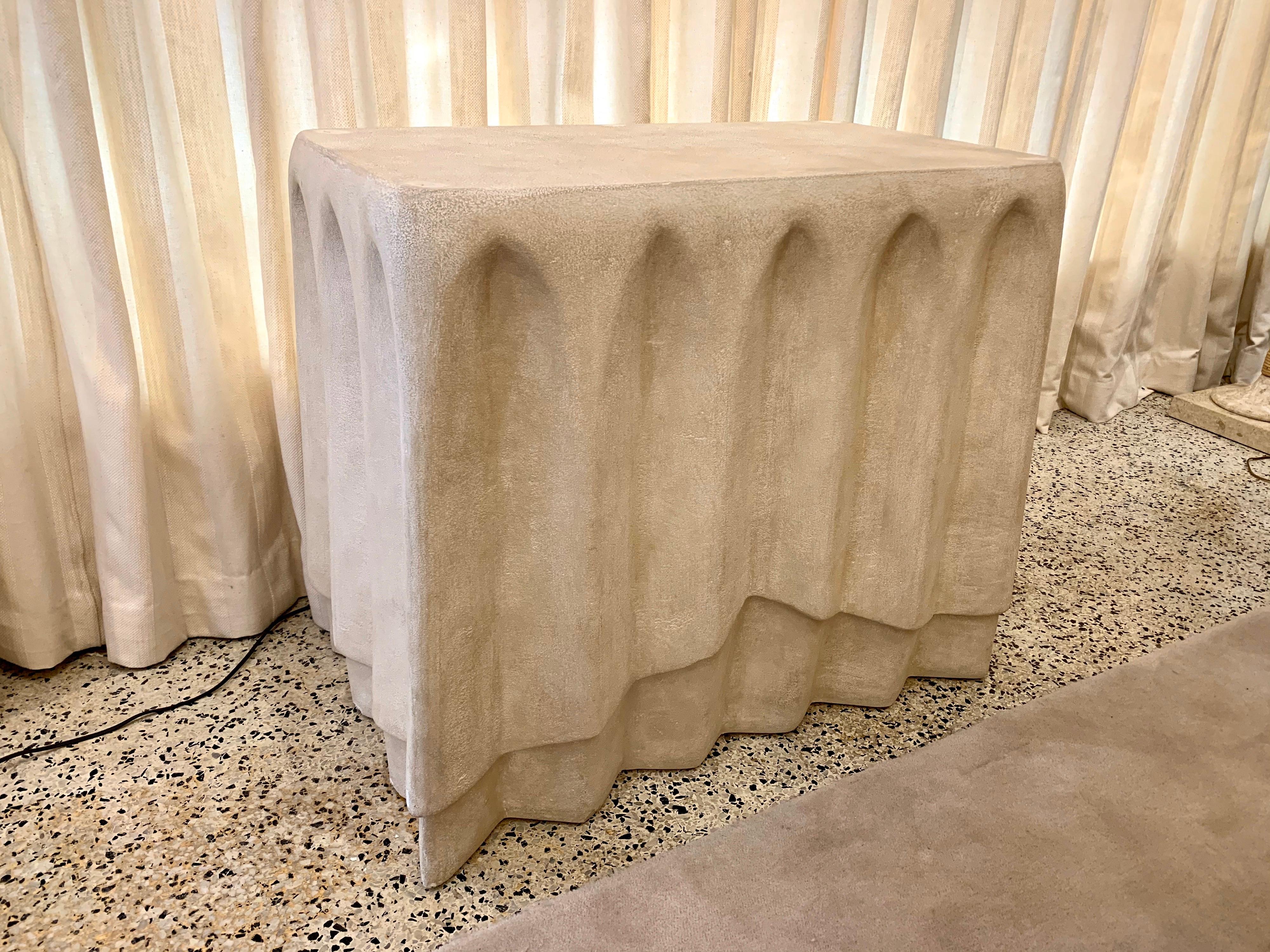 Exceptional Draped Heavy Plaster Console In Fair Condition For Sale In East Hampton, NY