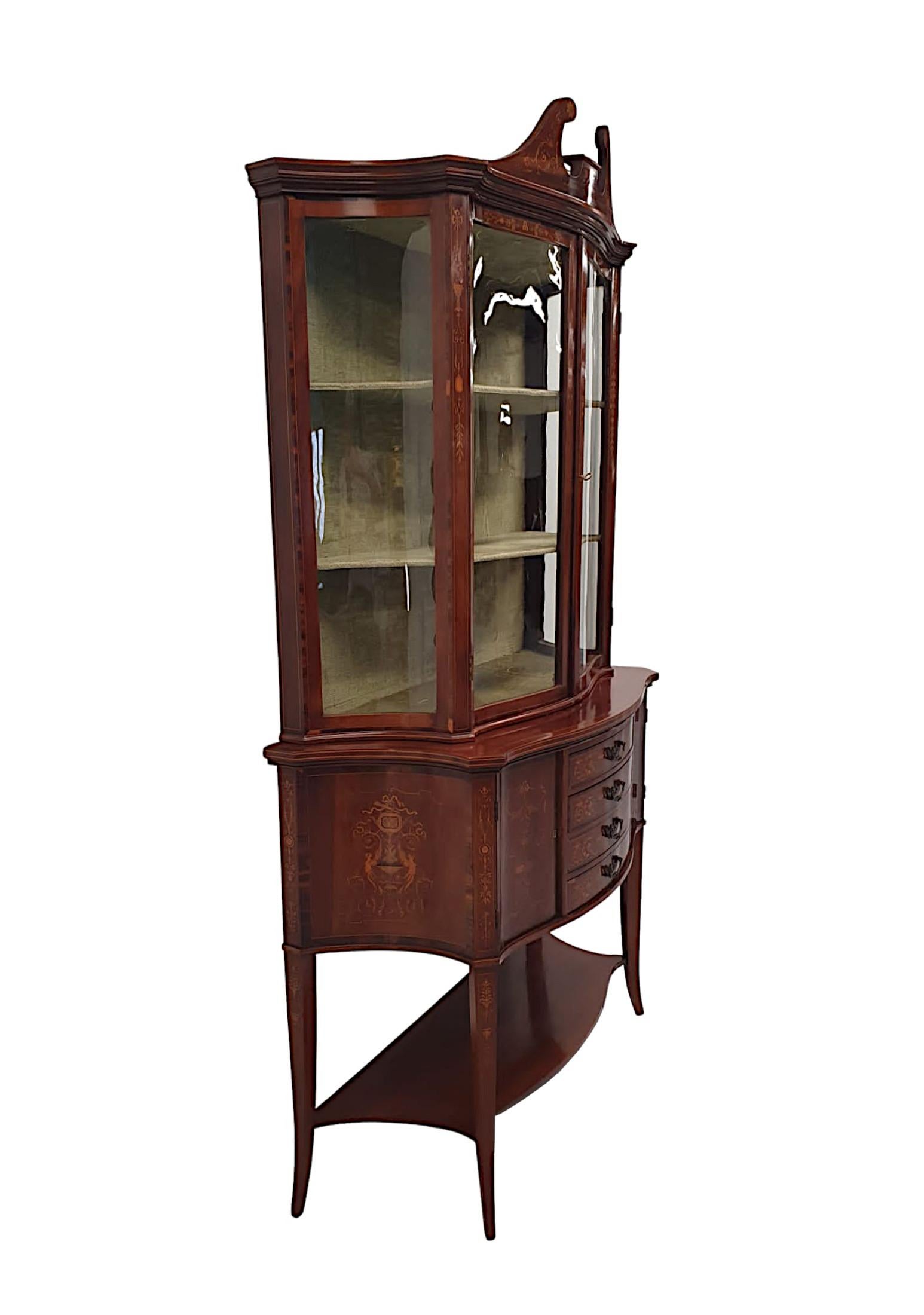 European Exceptional Edwardian Display Case Attributed to Edward and Roberts For Sale