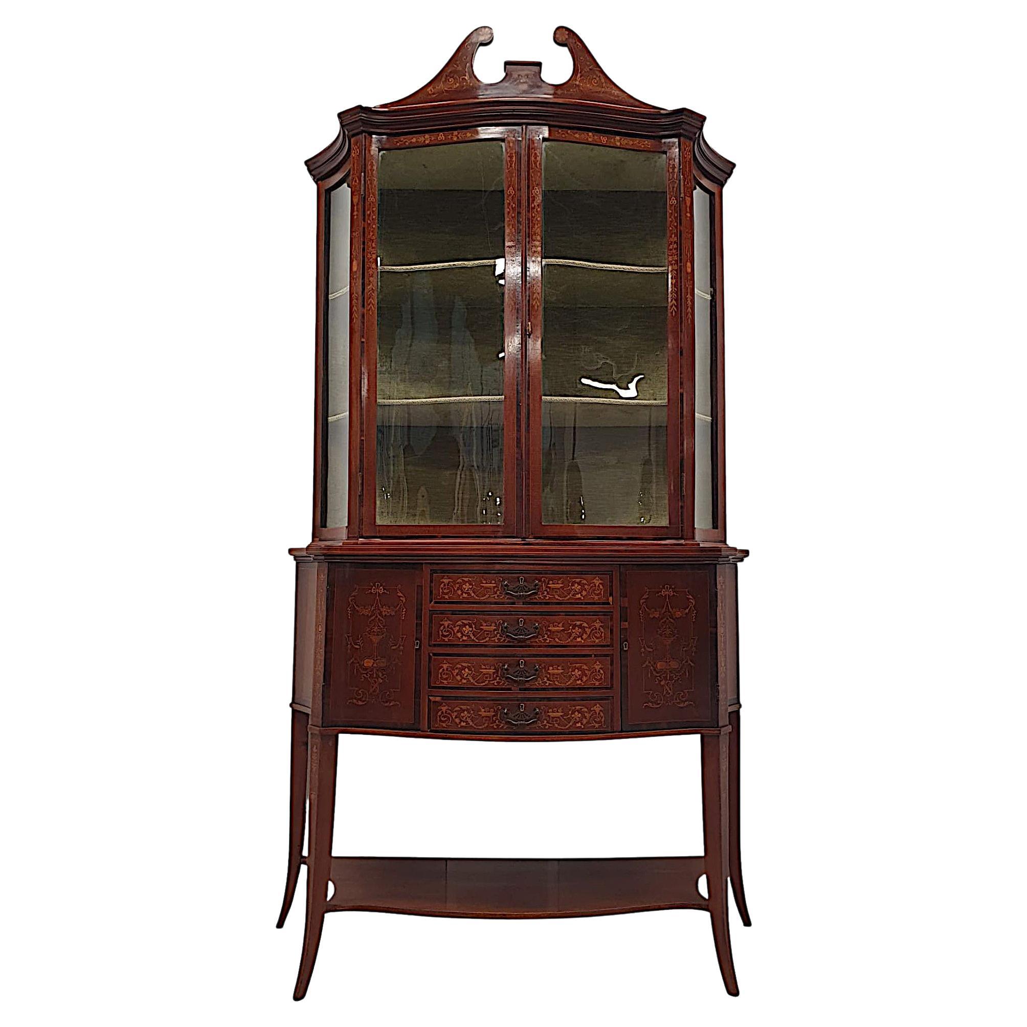 Exceptional Edwardian Display Case Attributed to Edward and Roberts For Sale