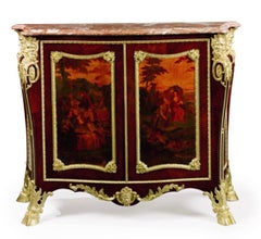 Eccezionale commode francese in ormolu e Vernis Martin, attribuito a Dasson
