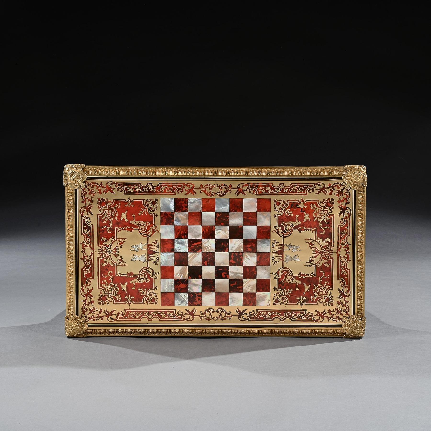 An Exceptional George Iv Period Boulle Games Table Attributed to Thomas Parker For Sale 5