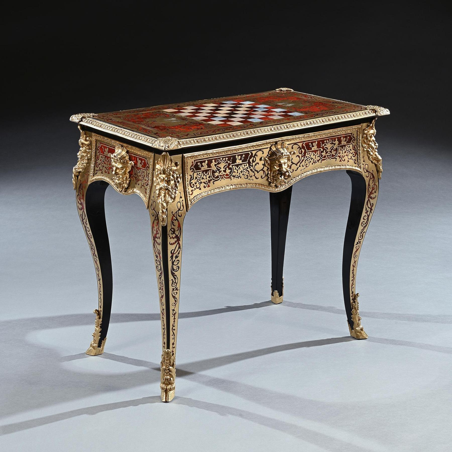 Anglais Exceptionnelle table de jeu Boulle d'époque George Iv attribuée à Thomas Parker en vente