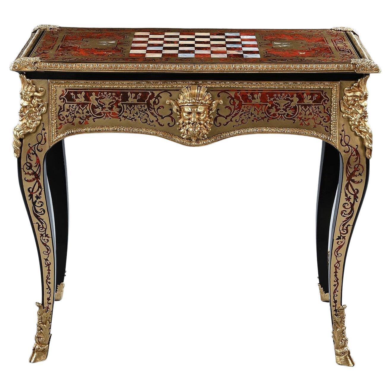 An Exceptional George Iv Period Boulle Games Table Attributed to Thomas Parker For Sale
