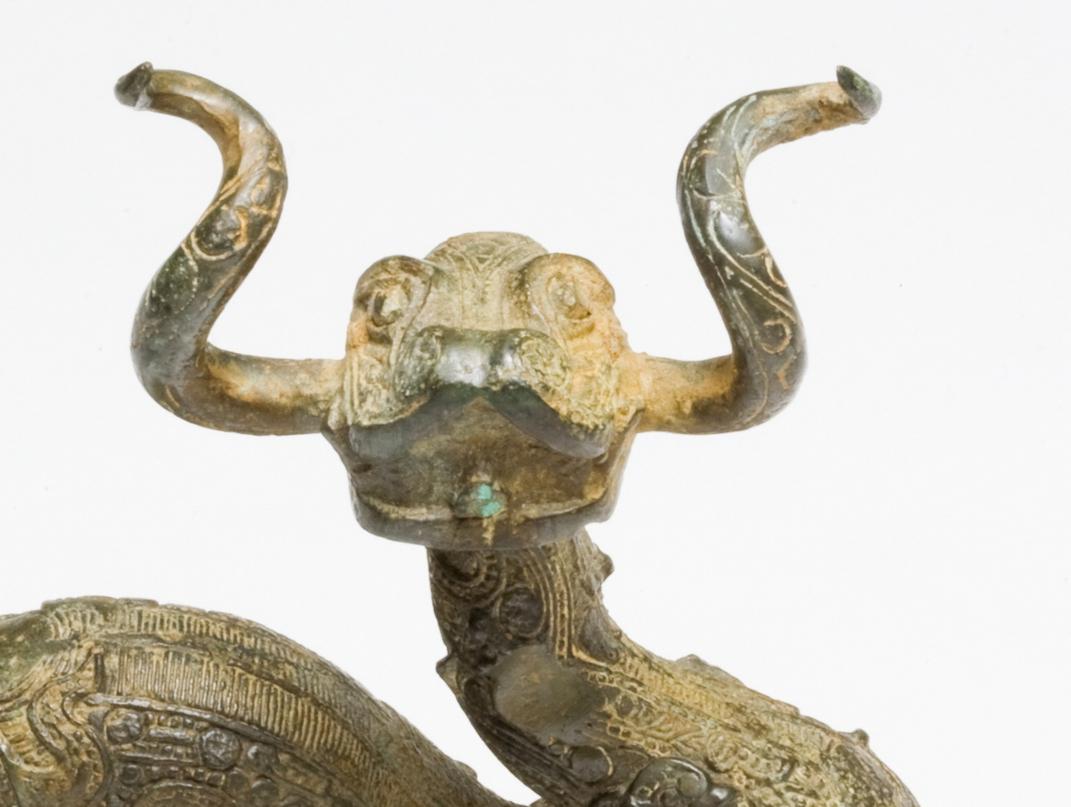 Hong Kong An Exceptional Gilt-Bronze Dragon, Presumably Six Dynasties For Sale