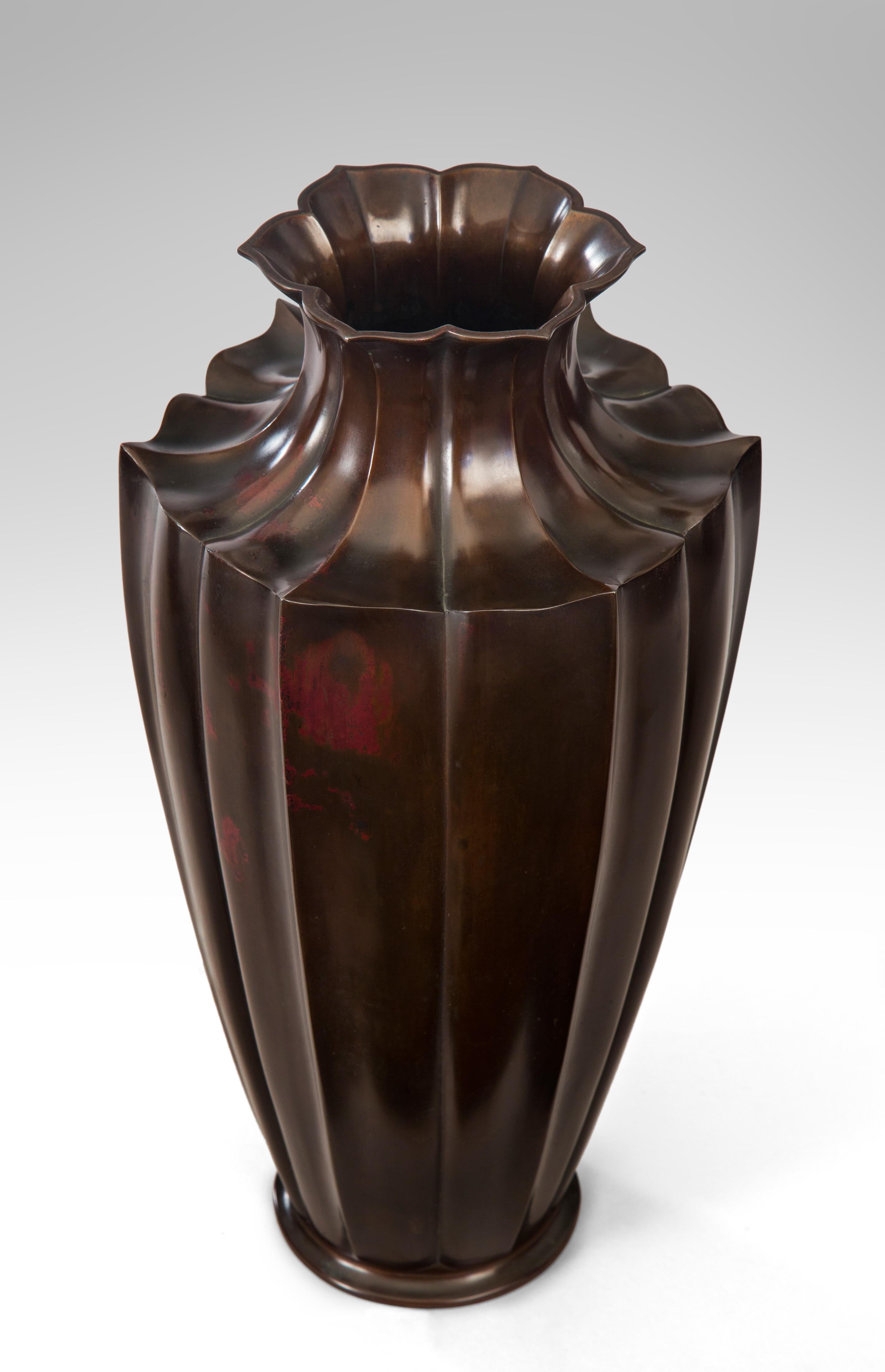 bronze flower vase