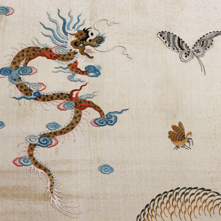 Exceptional Large Antique Chinese Silk Embroidery at 1stDibs