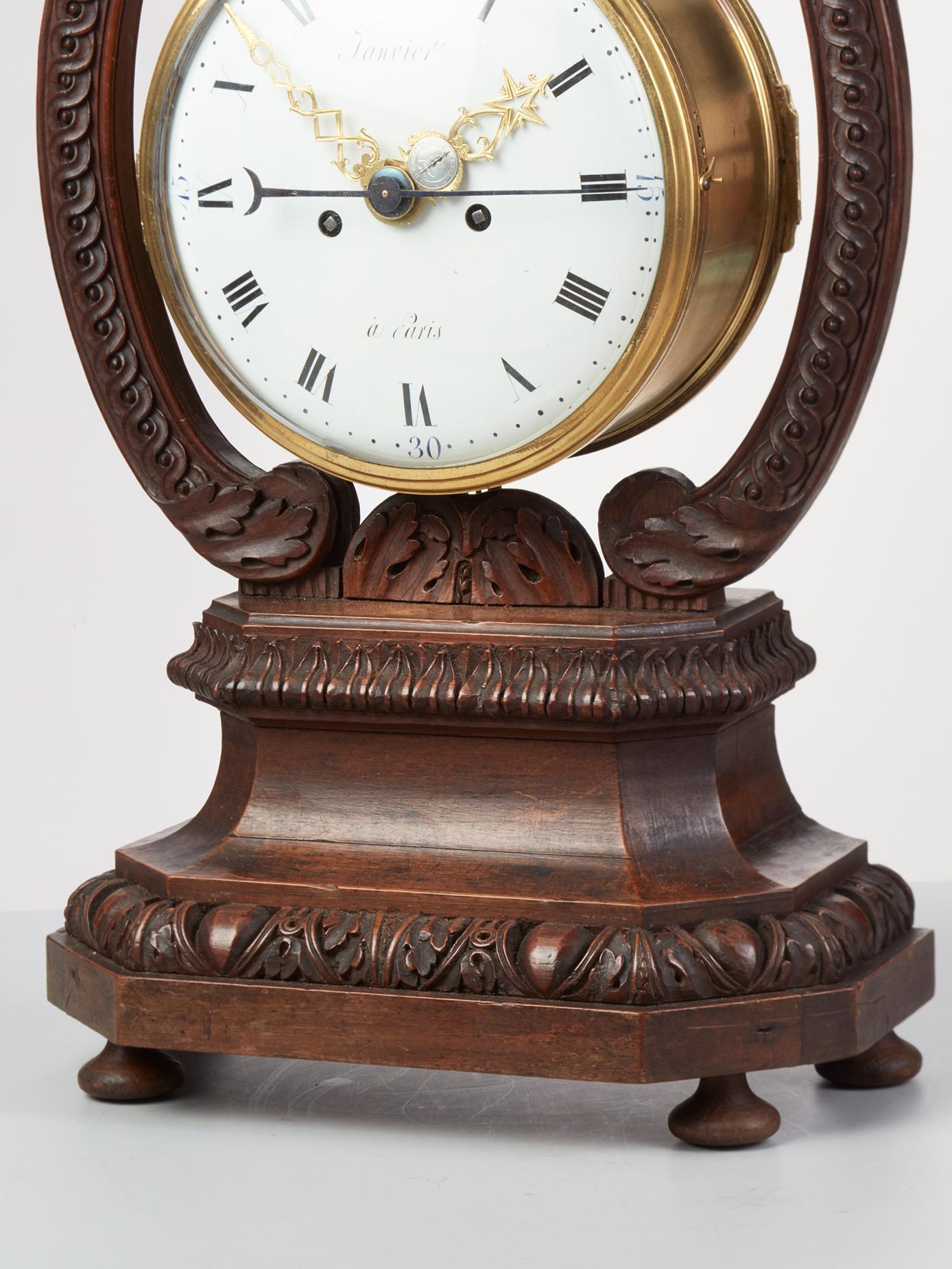 An exceptional large Oscillating clock by A Janvier  For Sale 2