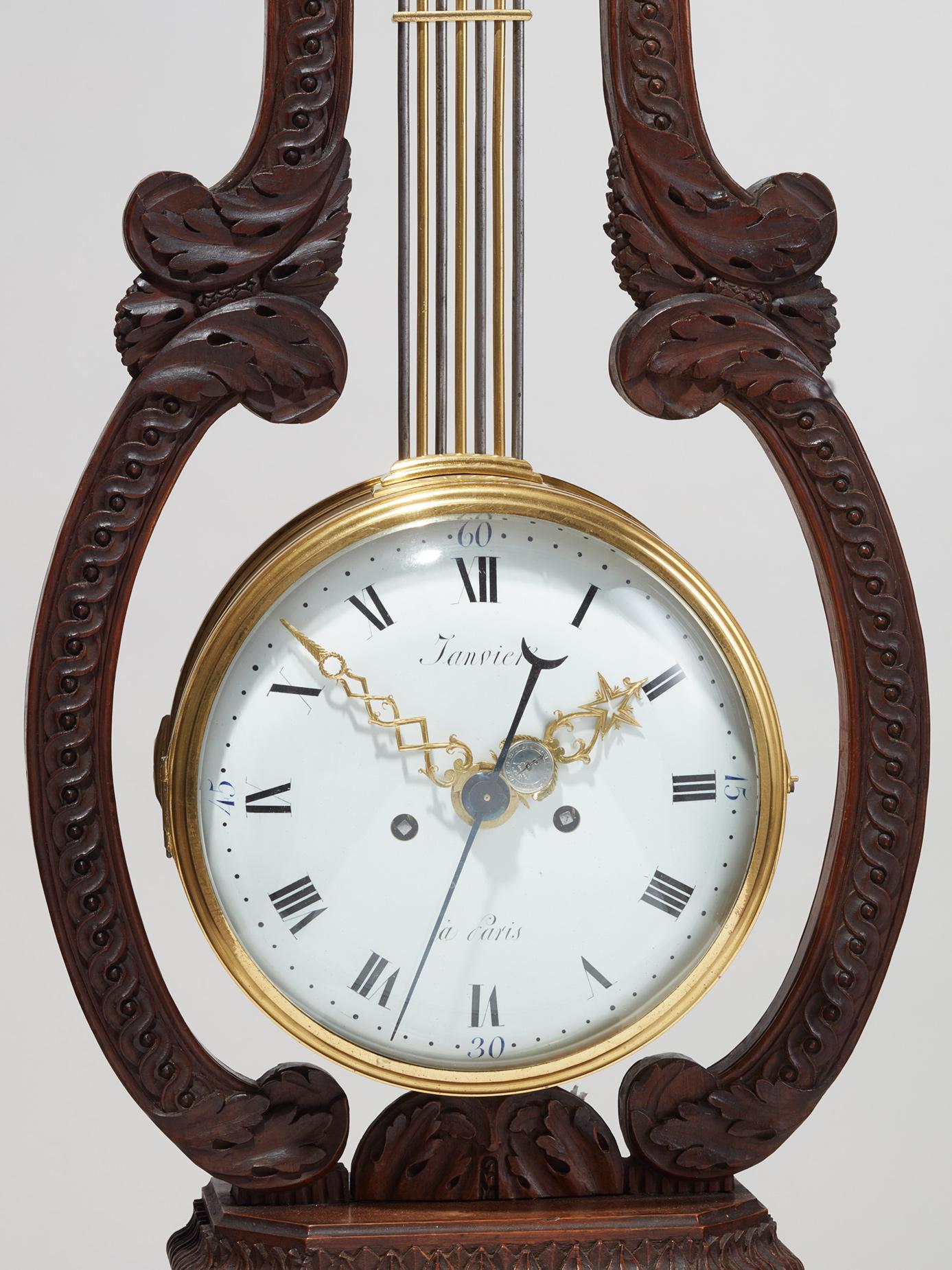 French An exceptional large Oscillating clock by A Janvier  For Sale
