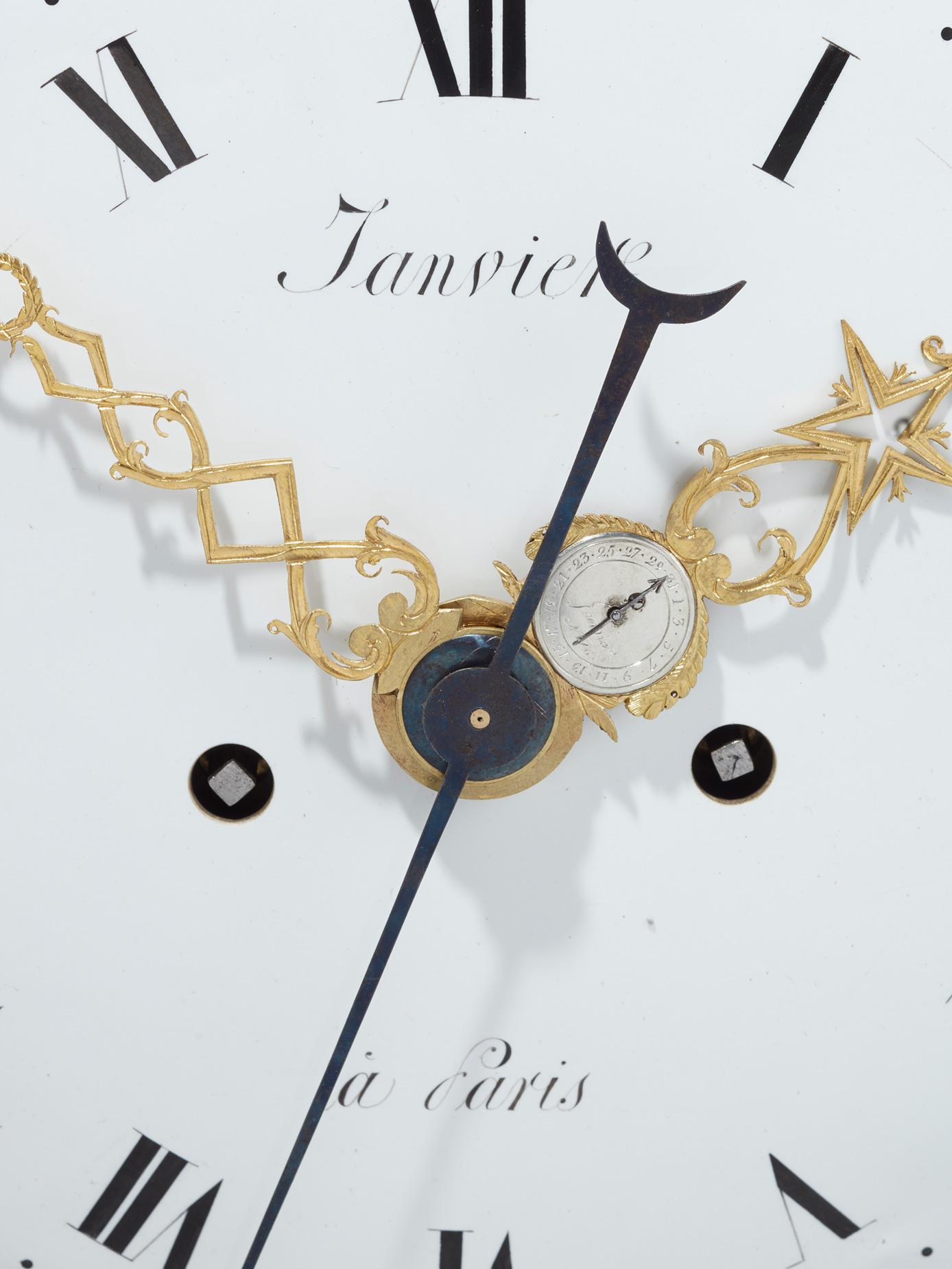 Gilt An exceptional large Oscillating clock by A Janvier  For Sale