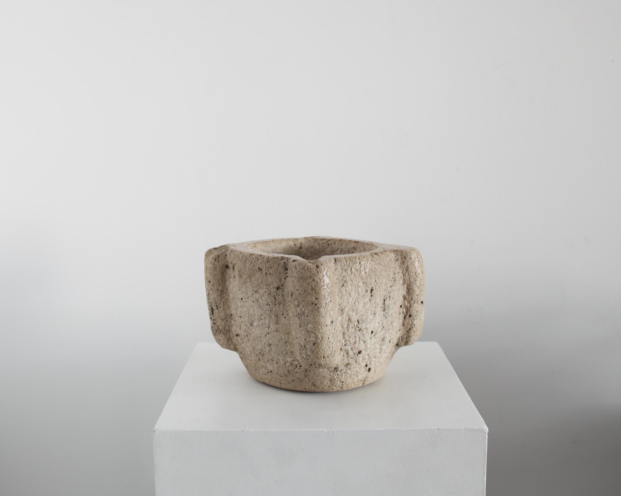 18th Century and Earlier An Exceptional Large Primitive Wabi Sabi 18Th C. Catalan Stone Mortar 