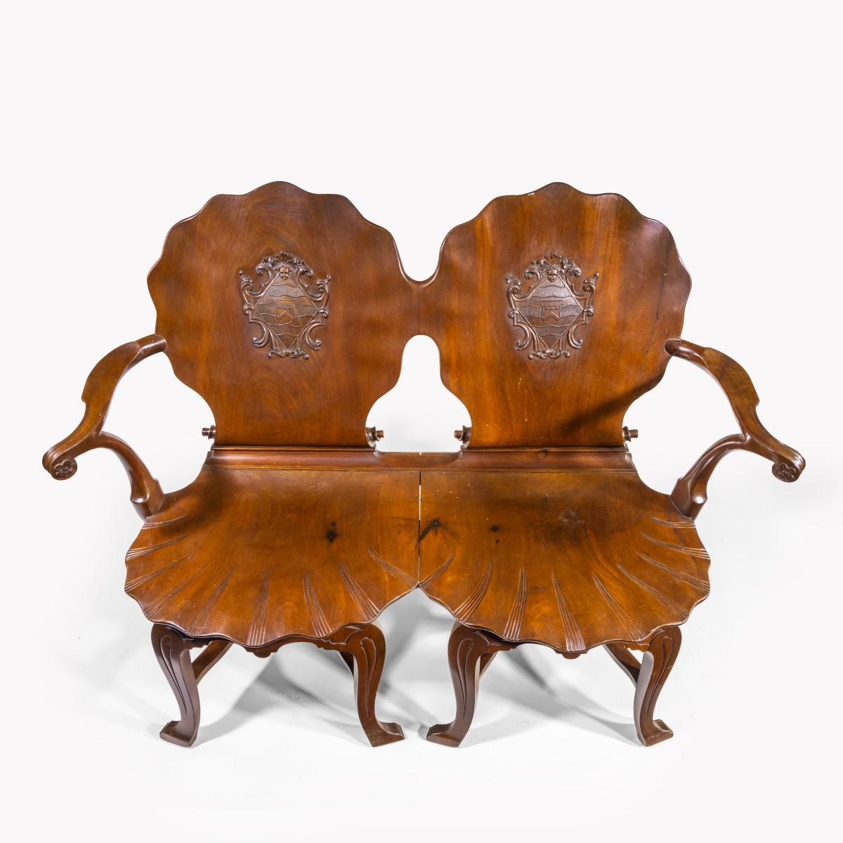 English Exceptional Late George II Mahogany Settee, Made for Anne Basset For Sale