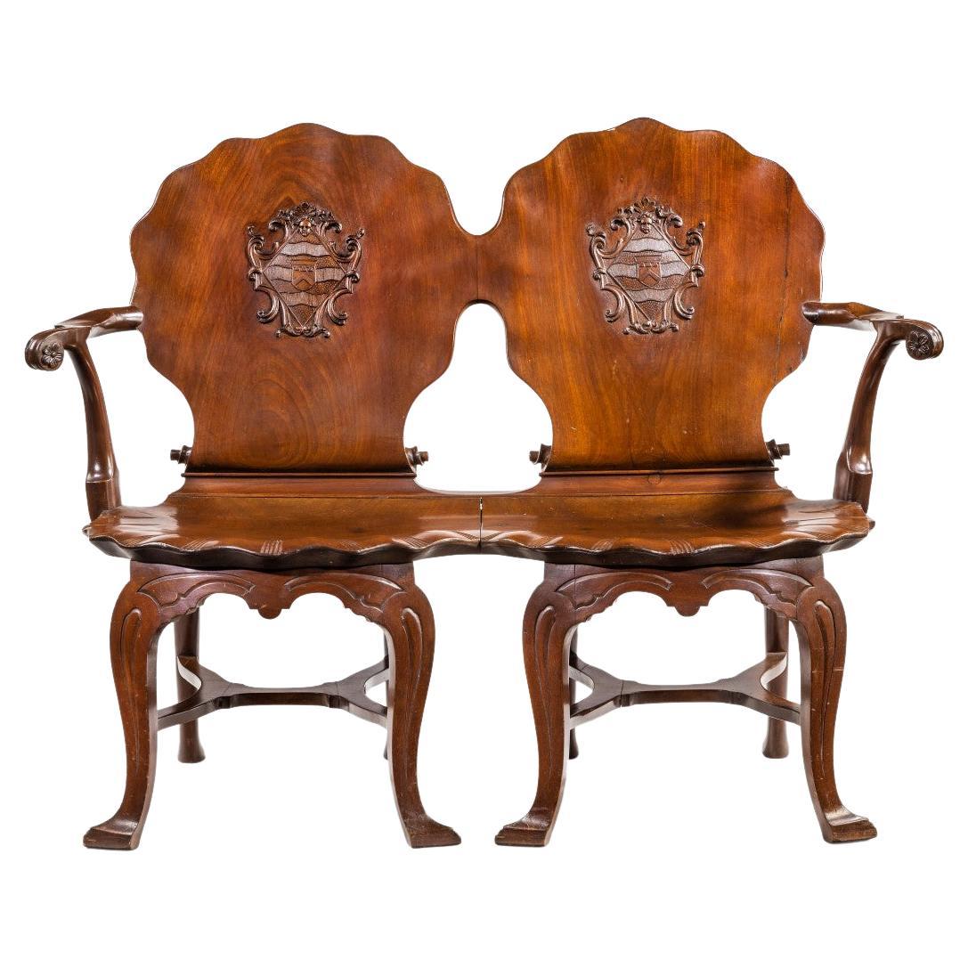 Exceptional Late George II Mahogany Settee, Made for Anne Basset For Sale