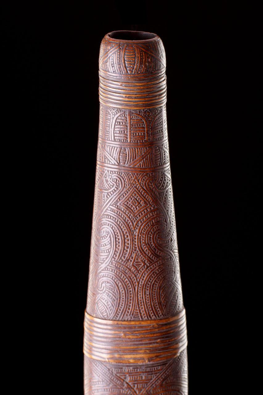 Wood An Exceptional New Zealand Māori Bugle-Flute ‘Pu Turino’ For Sale