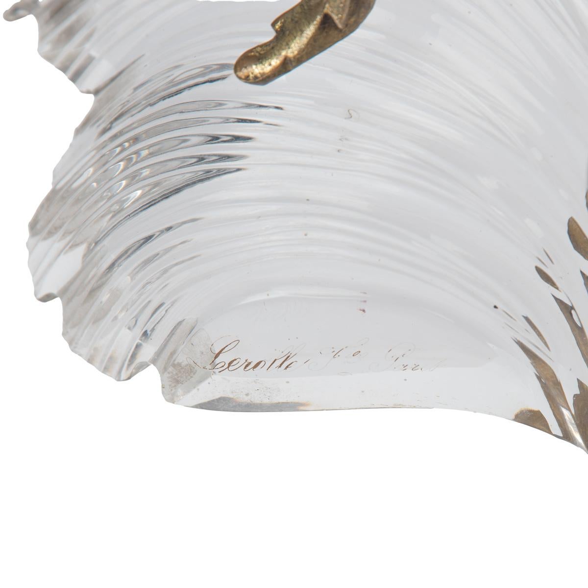 Exceptionnelle paire d'appliques en bronze doré et verre Triton de Lerolle, Paris en vente 5