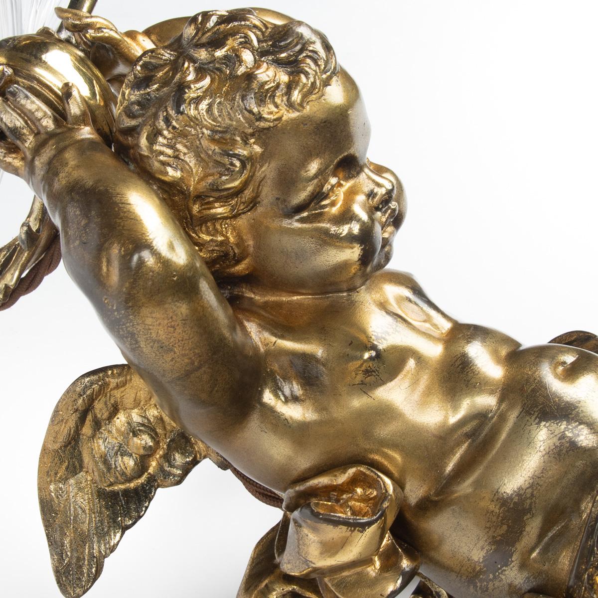 Exceptionnelle paire d'appliques en bronze doré et verre Triton de Lerolle, Paris en vente 2