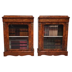 Antique Exceptional Pair of Rare 19th Century Pier Cabinets or Bookcases