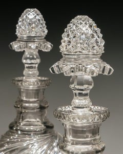 Exceptional Pair of Regency Cut Glass Decanters by Perrin Geddes
