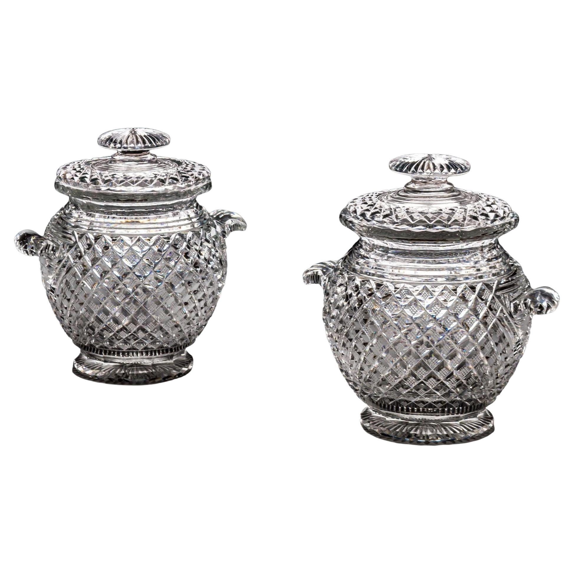 An Exceptional Pair of Regency Cut Glass Ice Buckets