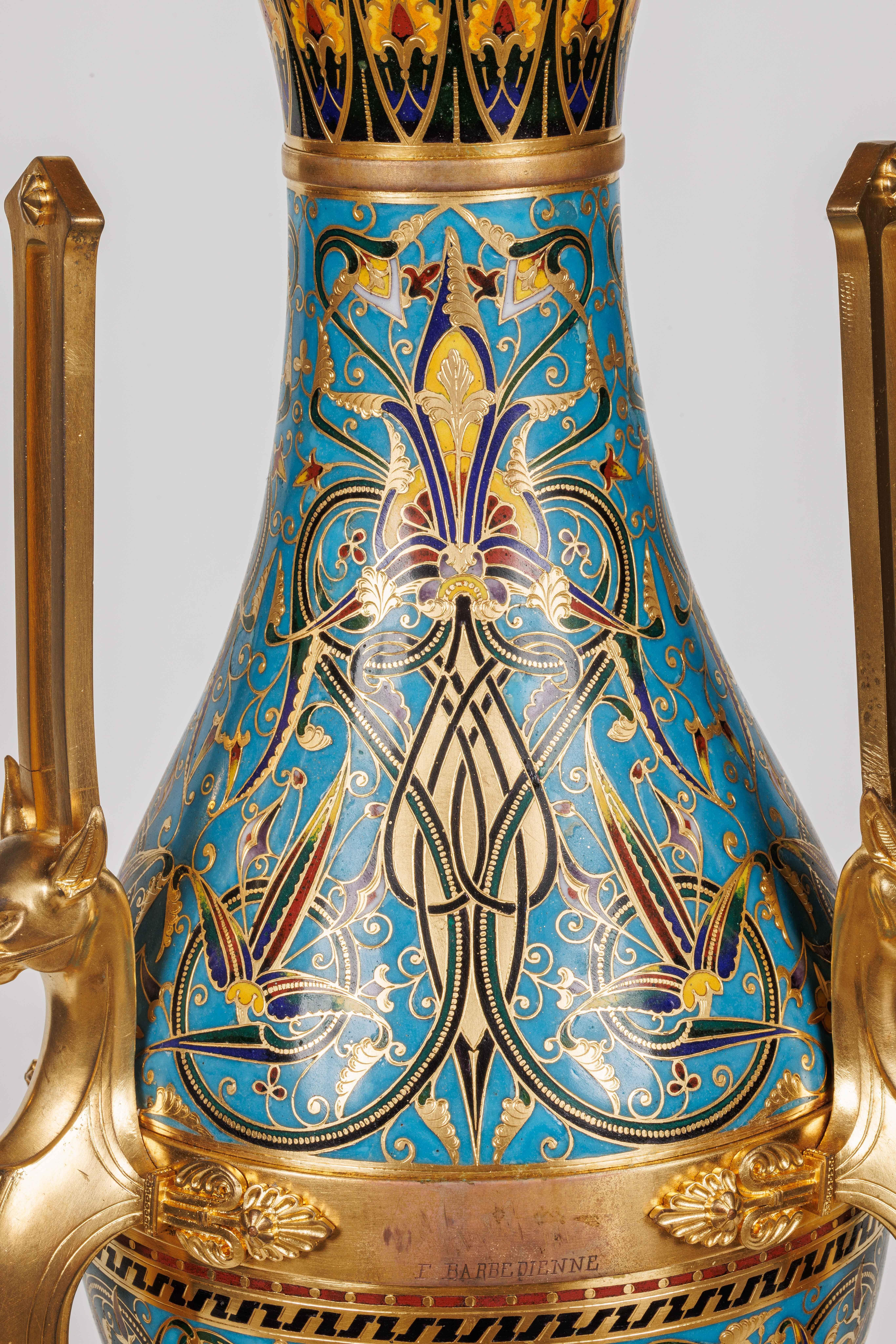 Exceptional Pair of Vases by Louis Constant Sevin and Ferdinand Barbedienne 6